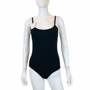Socialite Tank Womens Size Small Black Spaghetti Strap Bodysuit Stretch Scoop